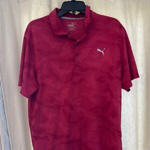 Puma Purple Performance Polo Shirt with Textured Design